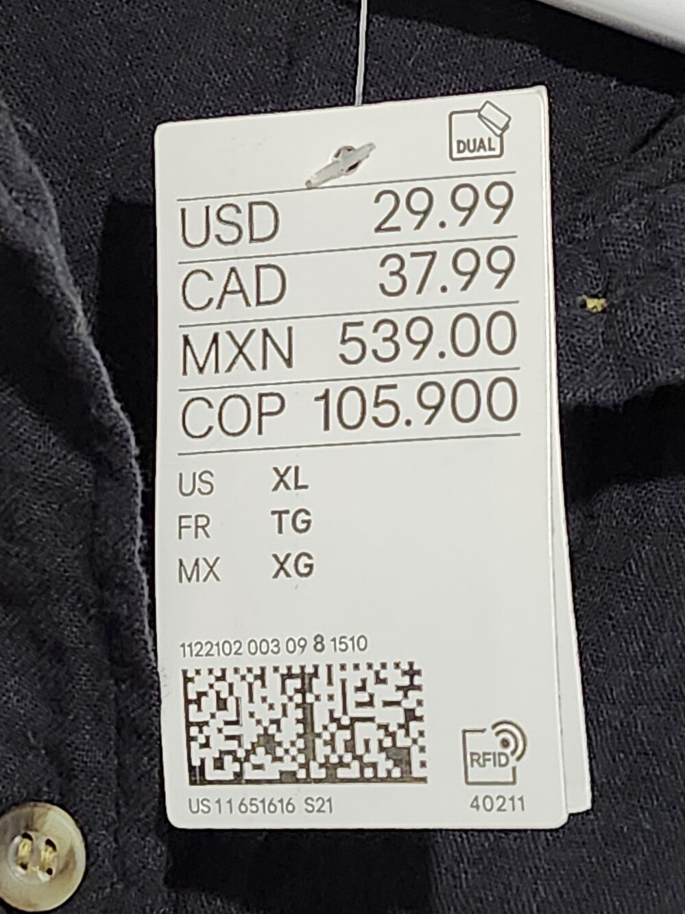 H&M Women's NWT Black Button-Down Shirt Size XL - Picture 6 of 8